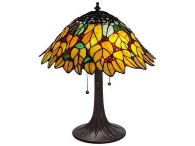 Meyda Glass Tiffany Bronze Table Lamp MY185544