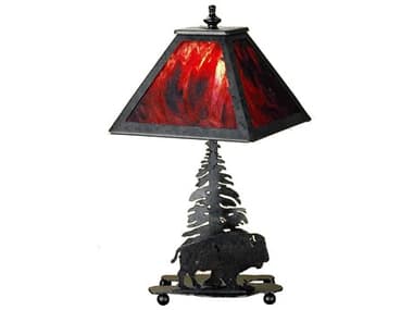 Meyda Buffalo Rustic Lodge Black Table Lamp MY202240