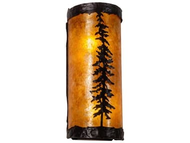Meyda Tall Pines 12" 2-Light Mahogany Bronze Brown LED Wall Sconce MY217915