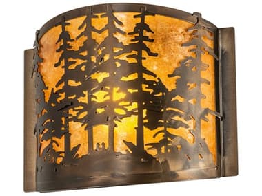 Meyda Tall Pines 9" 1-Light Antique Copper Wall Sconce MY214575