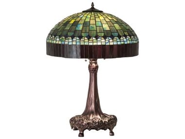 Meyda Tiffany Candice Glass Mahogany Bronze Buffet Lamp MY27825