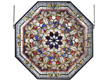 Meyda Tiffany Front Hall Floral Stained Glass Window MY107224