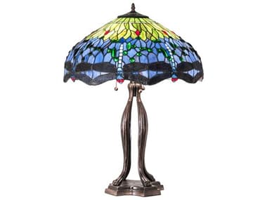Meyda Tiffany Hanginghead Dragonfly Glass Mahogany Bronze Buffet Lamp MY109609