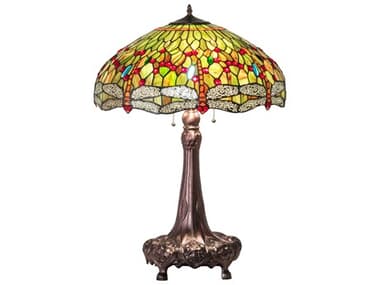Meyda Tiffany Hanginghead Dragonfly Glass Mahogany Bronze Buffet Lamp MY129745