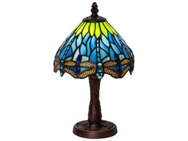 Meyda Tiffany Hanginghead Dragonfly Glass Mahogany Bronze Table Lamp MY230981