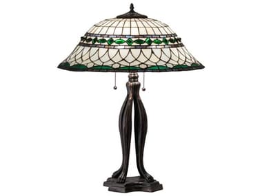 Meyda Tiffany Roman Glass Mahogany Bronze Buffet Lamp MY15405