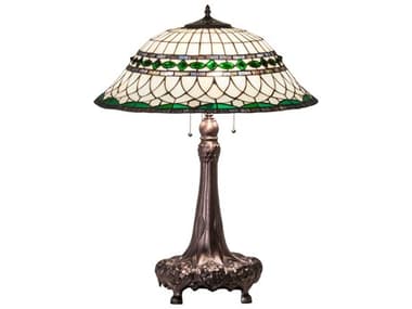 Meyda Tiffany Roman Glass Mahogany Bronze Buffet Lamp MY230467