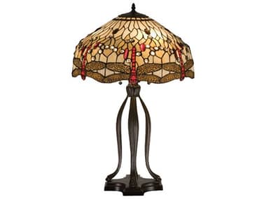 Meyda Tiffany Hanginghead Dragonfly Brown Table Lamp MY17500