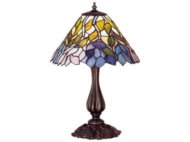 Meyda Wisteria Accent Brown Tiffany Table Lamp MY26908