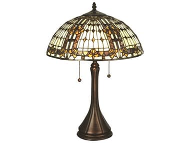 Meyda Fleur-De-Lis Bronze Tiffany Table Lamp MY27031