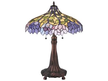 Meyda Wisteria Brown Tiffany Table Lamp MY30452