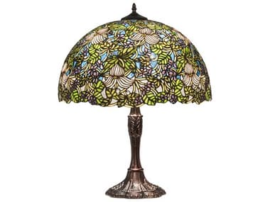 Meyda Trillium & Violet Glass Tiffany Mahogany Bronze Buffet Lamp MY232797