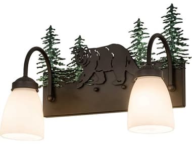 Meyda 2-Light Bronze Glass Vanity Light MY178438