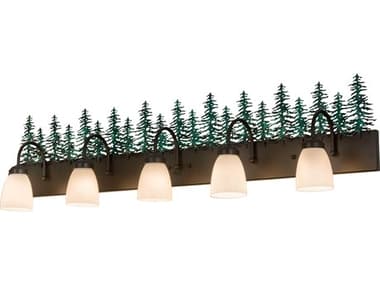 Meyda 5-Light Bronze Glass Vanity Light MY178529