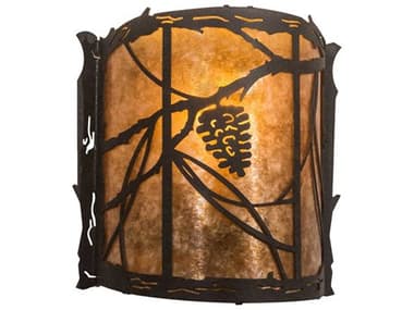 Meyda Whispering Pines 9" Tall 1-Light Brown Wall Sconce MY197900