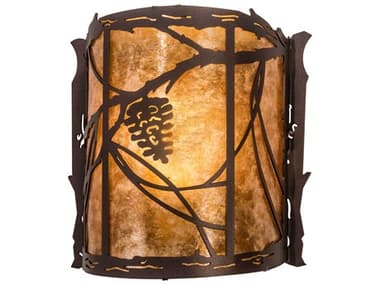 Meyda Whispering Pines 9" Tall 1-Light Brown Wall Sconce MY200283