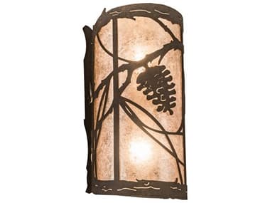 Meyda Whispering Pines 13" Tall 2-Light Brown Wall Sconce MY200851