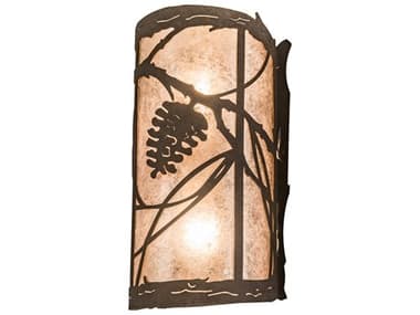Meyda Whispering Pines 13" Tall 2-Light Brown Wall Sconce MY200852