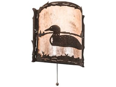 Meyda Loon 9" Tall 1-Light Chocolate Silver Mica Brown Wall Sconce MY220796