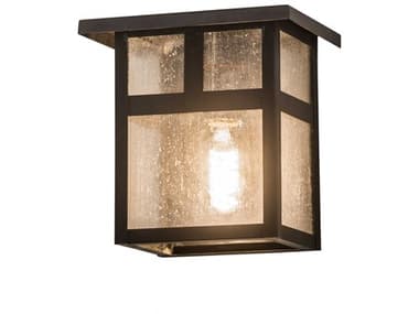 Meyda Hyde Park T Mission 8" Tall 1-Light Brown Glass Wall Sconce MY43562