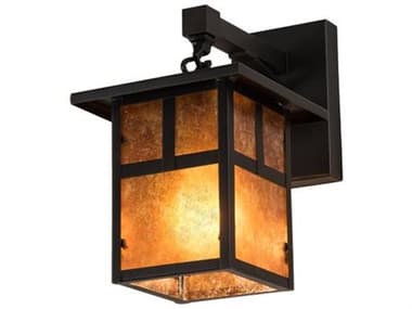 Meyda Hyde Park T Mission 11" Tall 1-Light Brown Glass Wall Sconce MY89355