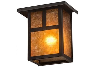 Meyda Hyde Park T Mission 6" Tall 1-Light Brown Glass Wall Sconce MY89802