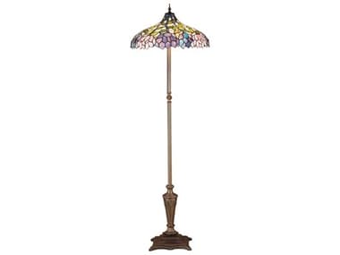 Meyda Wisteria 64" Tall Brown Tiffany Floor Lamp MY30451