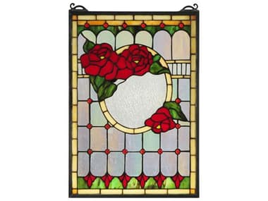 Meyda Morgan Rose Stained Glass Window MY119443