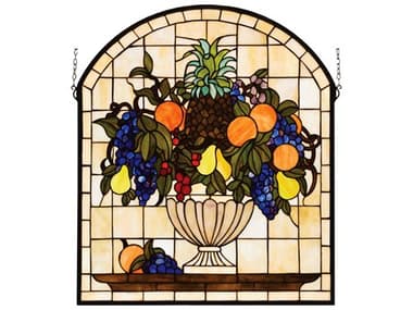 Meyda Fruitbowl Stained Glass Window MY13297