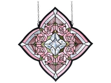 Meyda Ring of Roses Stained Glass Window MY72642