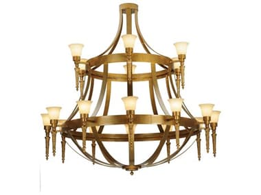 Meyda Victorian 72" Wide 18-Light-Light Gold Glass Bell Round Tiered Chandelier MY138241