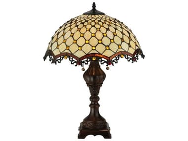 Meyda Diamond & Jewel Bronze Tiffany Table Lamp MY124834