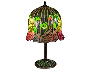 Meyda Vizcaya Mosaic Base Bronze Tiffany Table Lamp MY134540