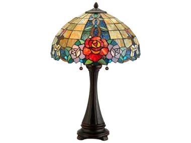 Meyda Rose Vine Bronze Tiffany Table Lamp MY138121