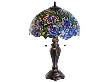 Meyda Rosebush Brown Tiffany Table Lamp MY138584