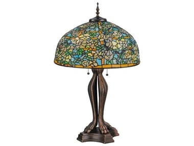Meyda Labernum Trellis Bronze Tiffany Table Lamp MY139419