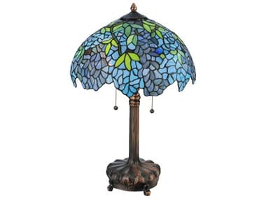 Meyda Wisteria Bronze Tiffany Table Lamp MY139606