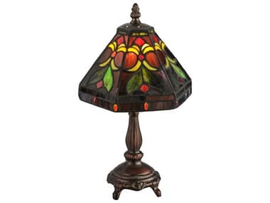 Meyda Middleton Accent Red Tiffany Table Lamp MY146951