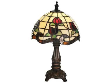 Meyda Roseborder Bronze Tiffany Table Lamp MY19189