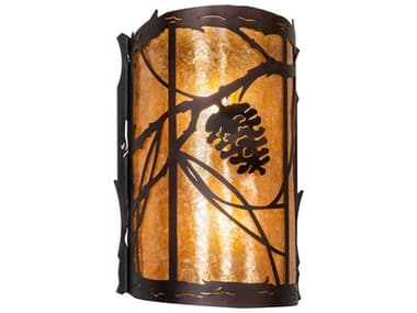 Meyda Whispering Pines 14" Tall 2-Light Timeless Bronze Brown Wall Sconce MY220298
