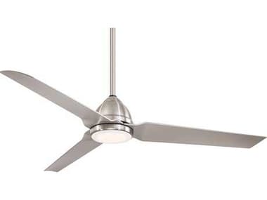 Minka-Aire Java Brushed Nickel 1-light 54'' Wide LED Outdoor Ceiling Fan with Silver Blades MKAF753LBNW