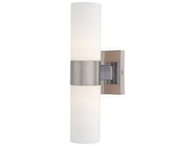 Minka Lavery Accent 13" Tall 2-Light Brushed Nickel Glass Wall Sconce MGO621284