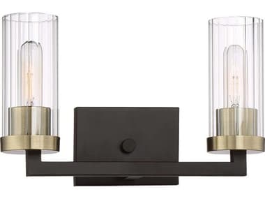 Minka Lavery Ainsley Court Aged Kinston Bronze with Brushed Glass Industrial Vanity Light MGO3042560
