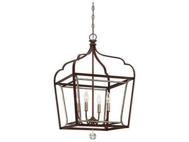 Minka Lavery Astrapia 18" Wide 4-Light Dark Rubbed Sienna With Aged Silver Brown Candelabra Chandelier MGO4344593