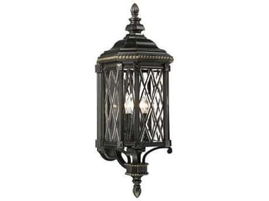 Minka Lavery Bexley Manor Black with Gold Highlights Glass Outdoor Wall Light MGO9322585