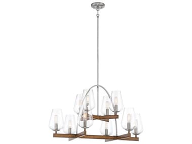 Minka Lavery Birnamwood Koa Wood / Pewter 10-light 32'' Wide Glass Medium Chandelier MGO1069699