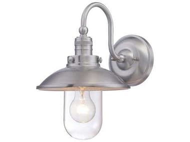Minka Lavery Downtown Edison Brushed Aluminum Industrial Glass Outdoor Wall Light MGO71163A144