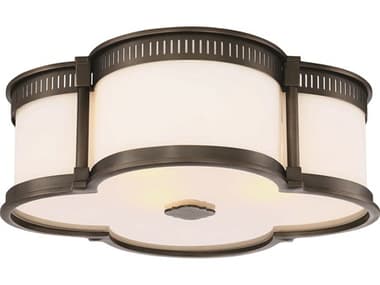 Minka Lavery 1-Light Bronze Glass LED Drum Flush Mount MGO824281L