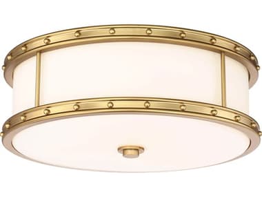 Minka Lavery 1-Light Liberty Gold Glass LED Dome Drum Flush Mount MGO827249L