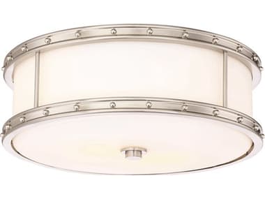 Minka Lavery 15" 1-Light Brushed Nickel Glass LED Dome Drum Flush Mount MGO82784L